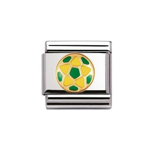 Gold White Green Ball Charm