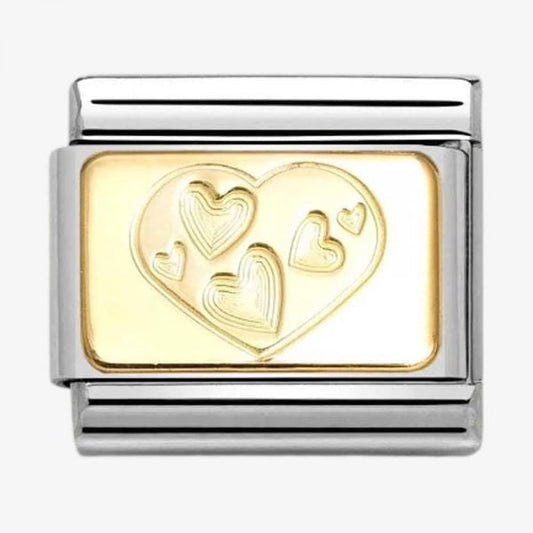 Gold Hearts Within Heart Charm