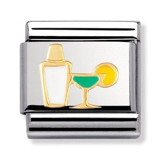 Classic Yellow Gold and Enamel Cocktail Shaker Charm