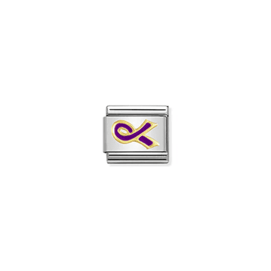Gold and Purple Ribbon Charm