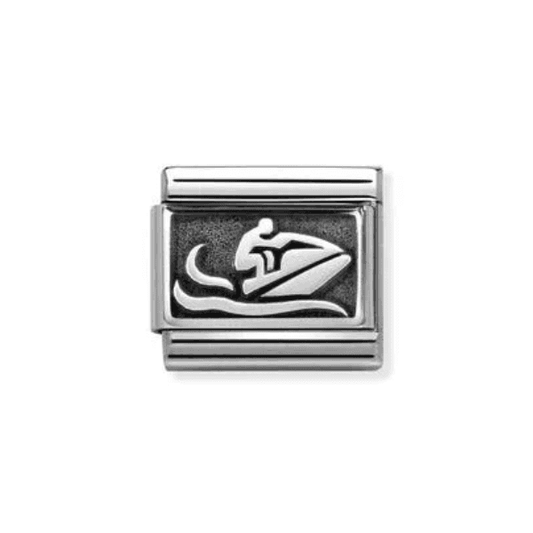 Silver Oxidised Jet Ski Charm