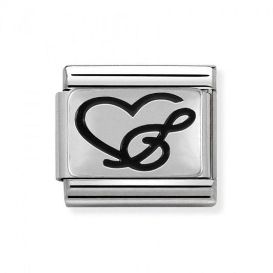 Silver Treble Clef Heart Charm
