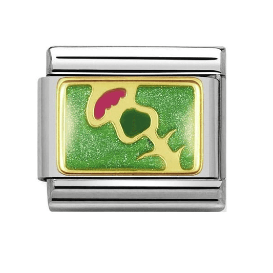 Classic Bonded Yellow and Gold Coloured Enamel Thistle Charm