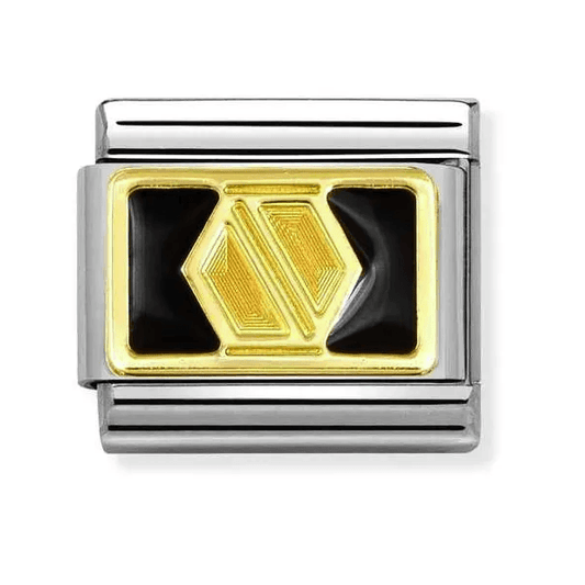 Gold Black Enamel Screw Charm
