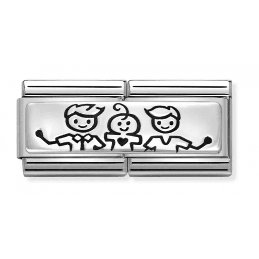 Silver Fathers & Baby Charm