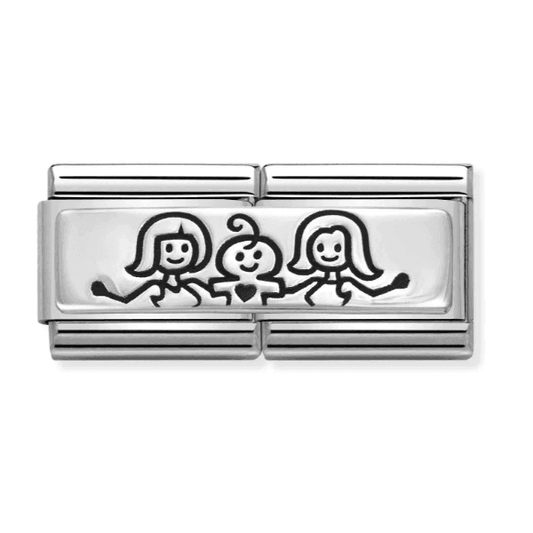 Silver Mothers & Baby Charm