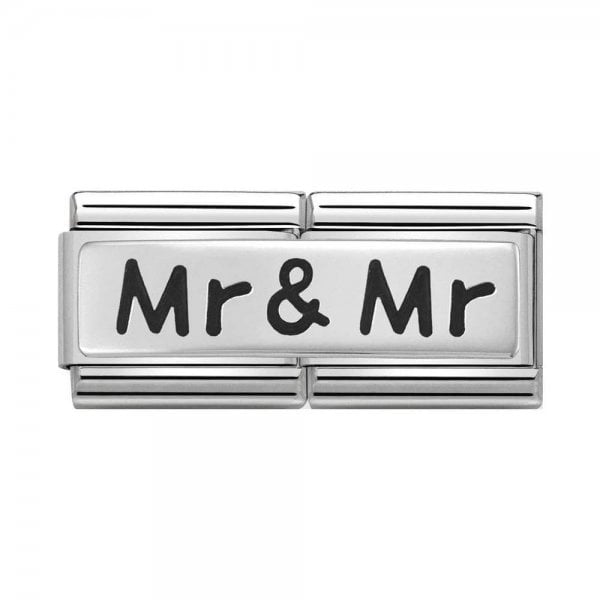 Classic Silver Double Link Mr & Mr Charm