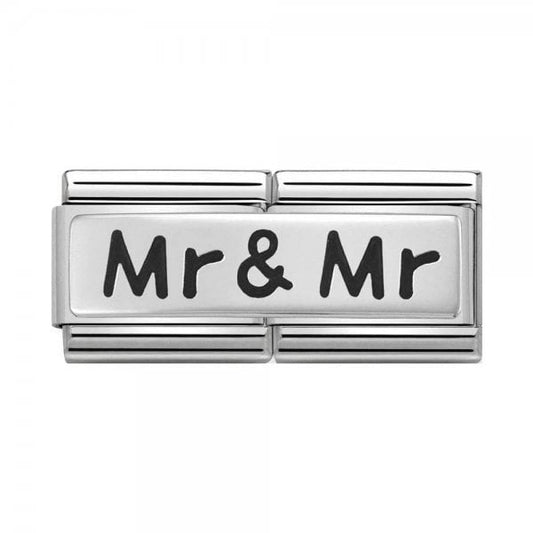Classic Silver Double Link Mr & Mr Charm