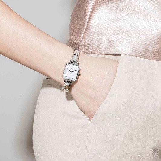 PARIS Blue Glitter Rectangular Dial Ladies Watch
