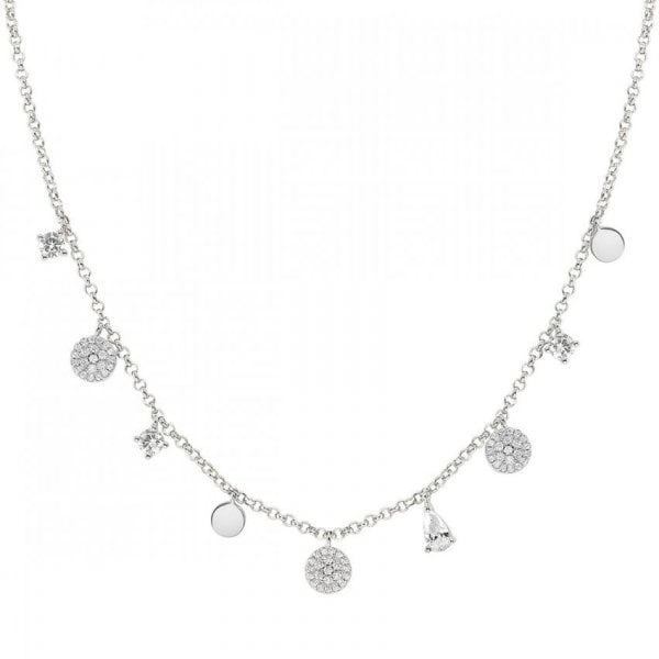 Lucentissima Silver CZ Heart Necklace