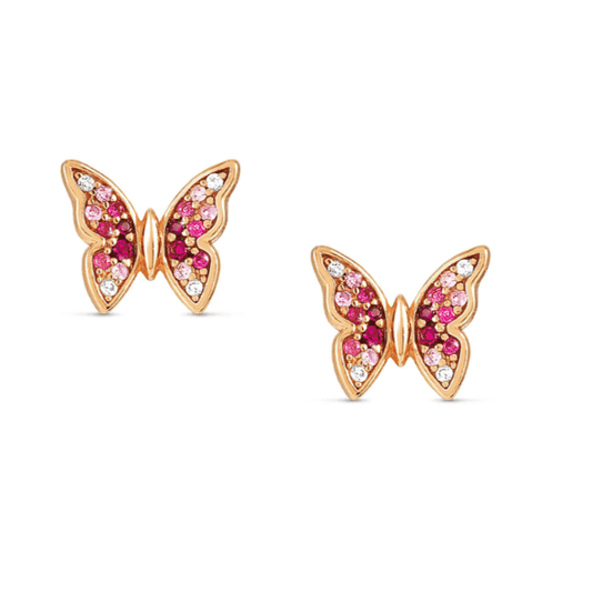 Crysalis earrings, Butterfly with Cubic Zirconia