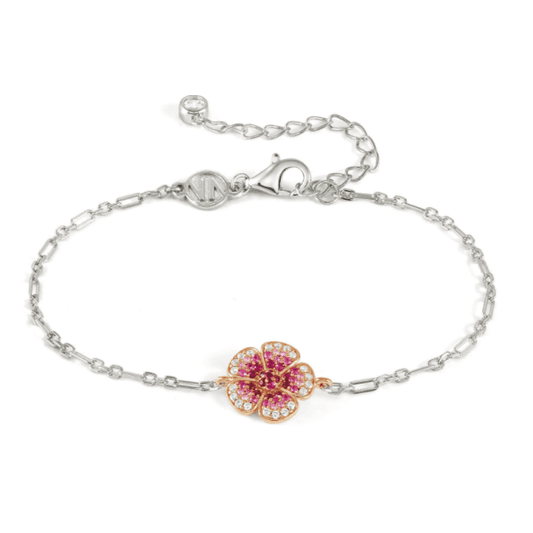 Crysalis bracelet, Flower with Cubic Zirconia