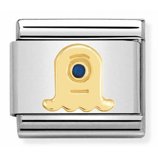 18ct Gold & Enamel Black Alien 2 Charm