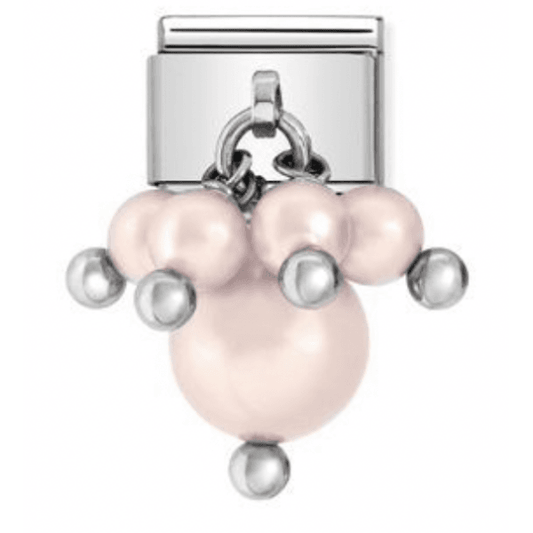 Silver and Pastel Pink Pearl Charm