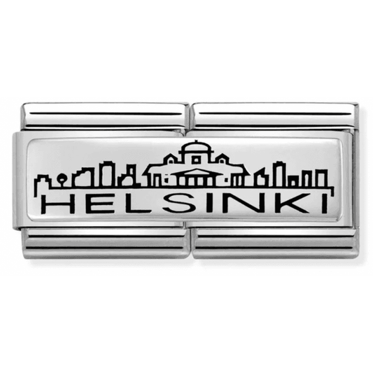 Classic Silver Helsinki Skyline Double Charm