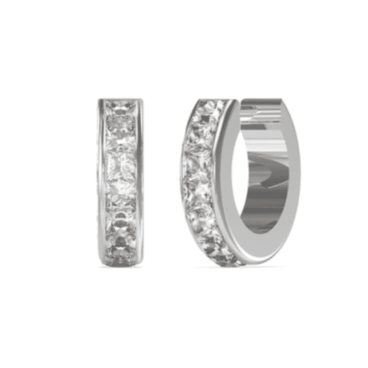 Silver Huggie Cuff Earrings