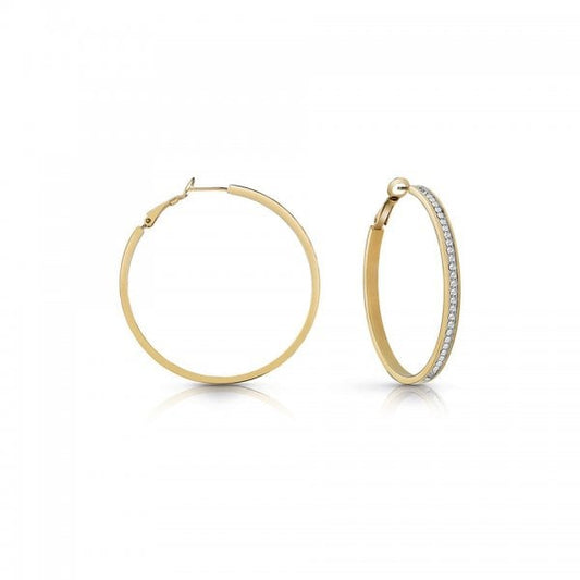 Gold Crystal Hoop Earrings