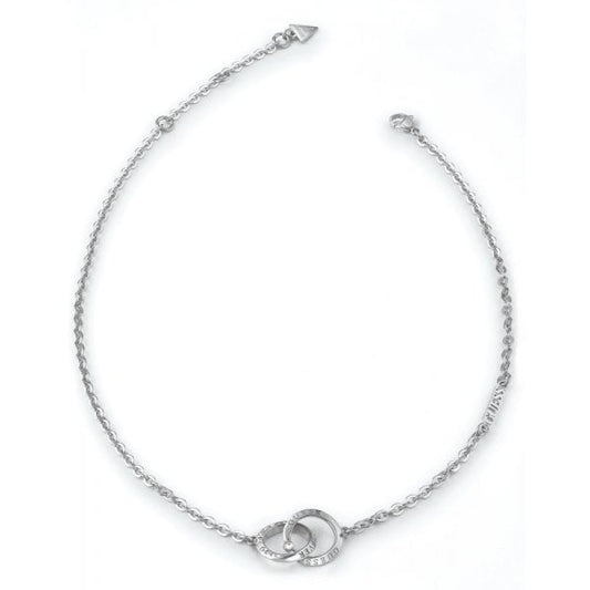 Rhodium Plated 16-18'' Crystal-Set Interlocking Forever Links Necklace