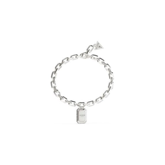 Ladies Steel Logo Hashtag Charm Bracelet Silver
