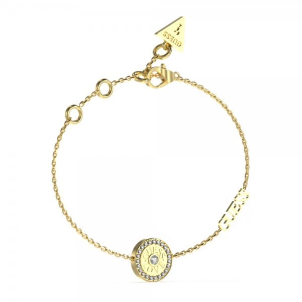 Circle Crystal Detail Charm Bracelet Gold