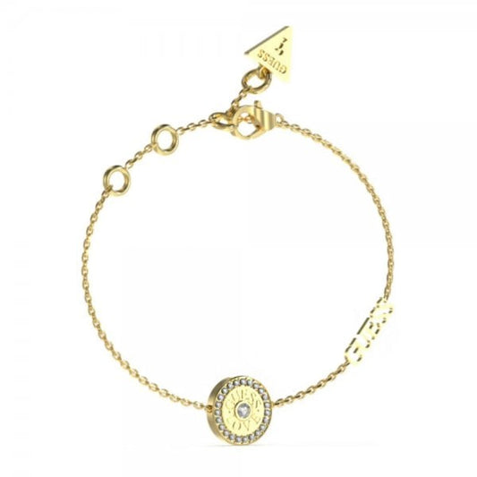 Circle Crystal Detail Charm Bracelet Gold