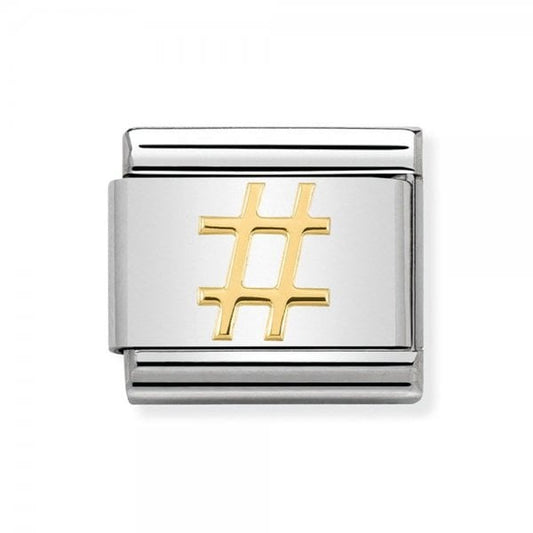 Gold Hashtag Charm