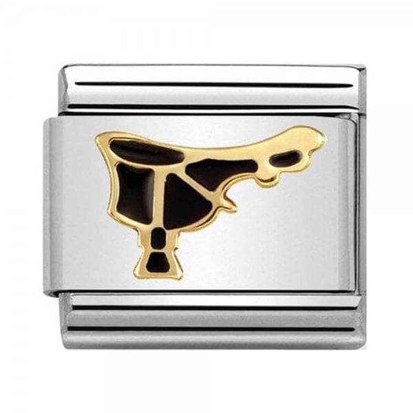 Gold and Black Saddle Charm
