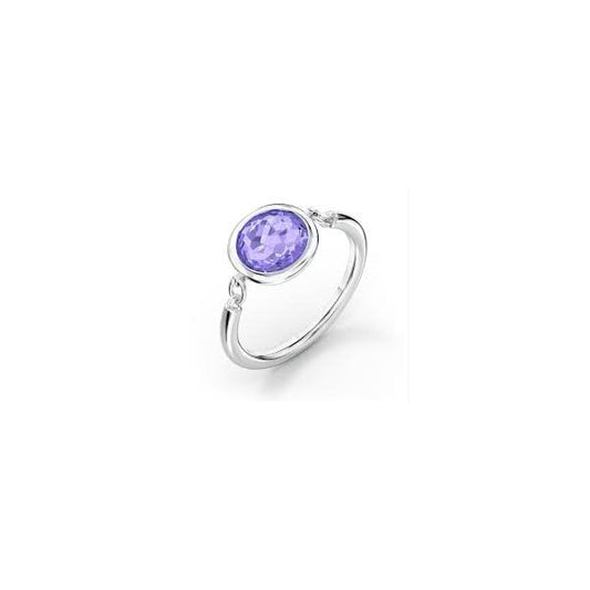 Tahlia Ring, Purple, Rhodium plated SIZE 55