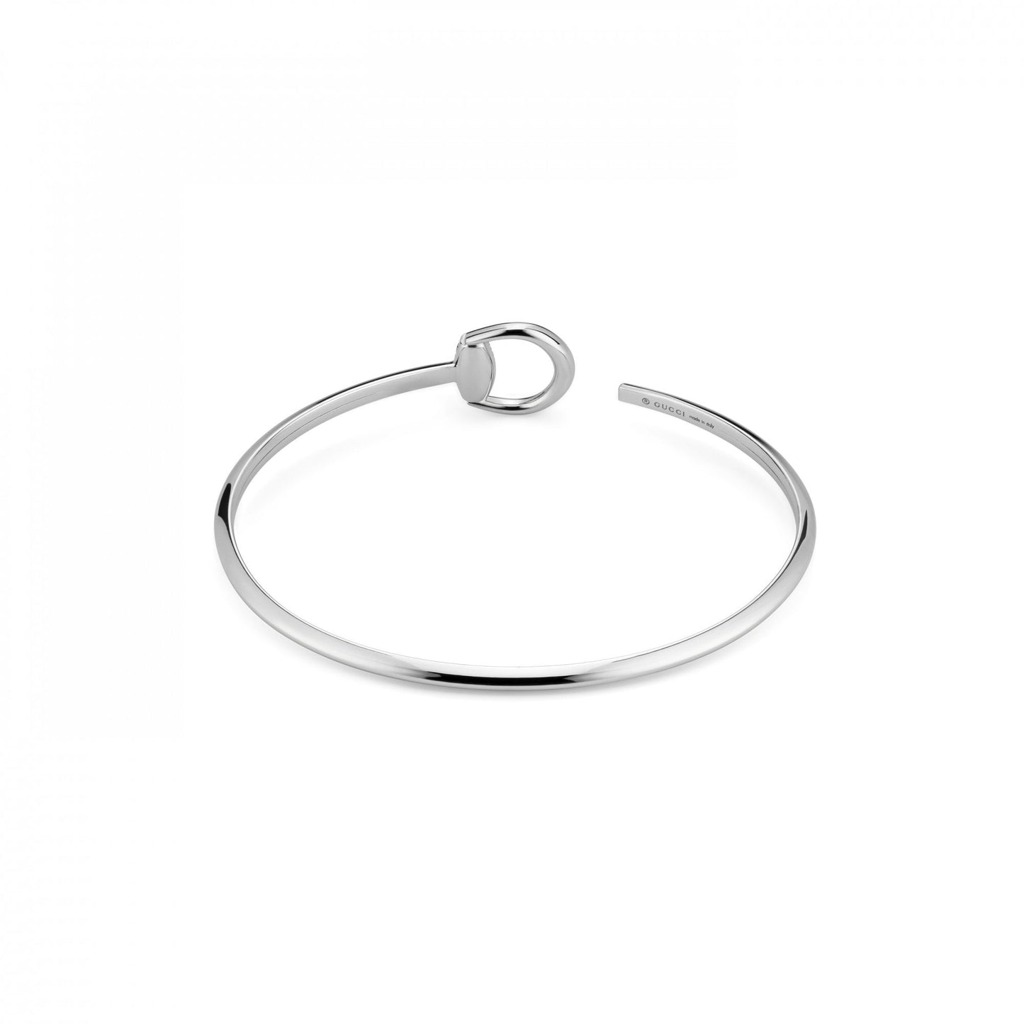Horsebit White Gold Diamond Cuff Bangle