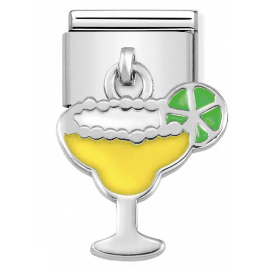 Classic Link Pendant Enamel Cocktail Charm in Silver