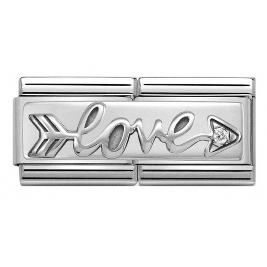 CLASSIC Silvershine Double Link Arrow of Love Charm