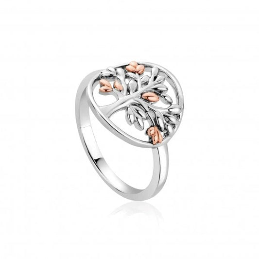 Tree of Life Circle Sterling Silver Ring - SIZE N