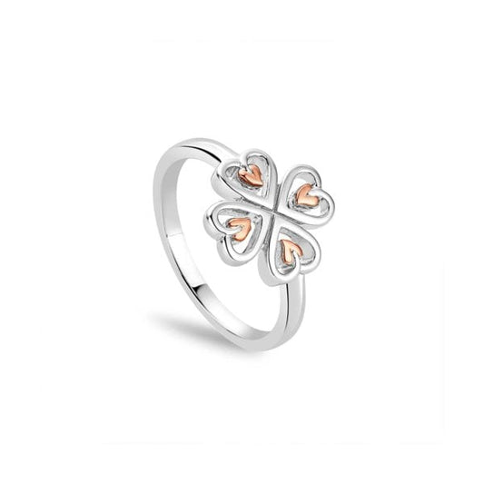 Tree of Life Heart Sterling Silver Ring - SIZE M