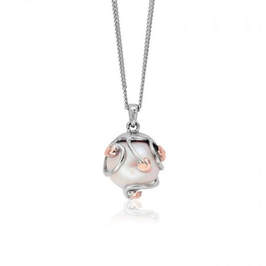 Clogau Sterling Silver/9ct Rose Gold Tree of Life Caged Pearl Pendant
