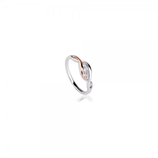 Past Present Future Sterling Silver Ring with Topaz - SIZE N