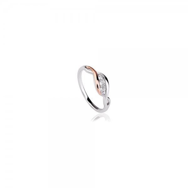 Past Present Future Sterling Silver Ring with Topaz - SIZE N