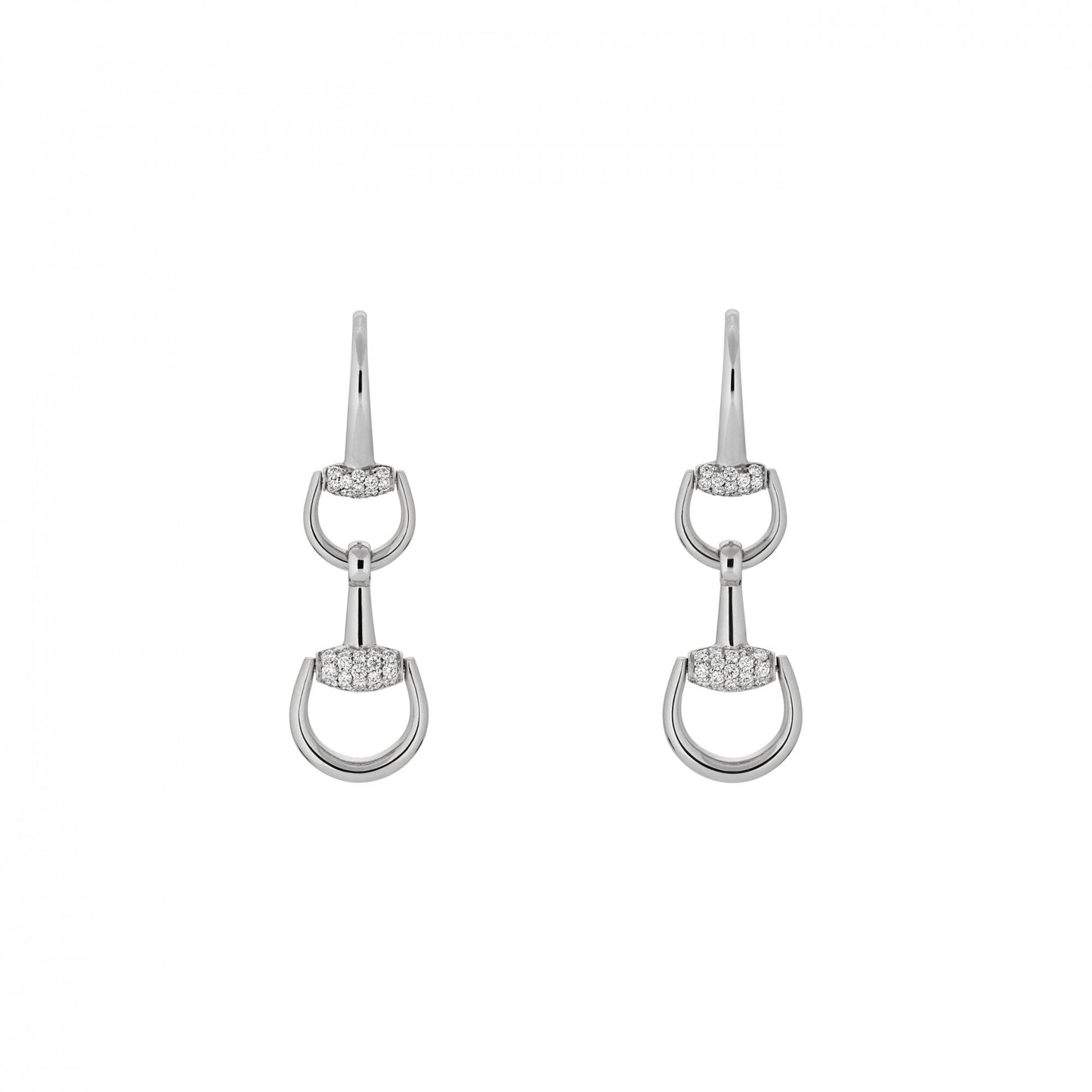Horsebit Earrings Chandelier White Gold and Diamonds