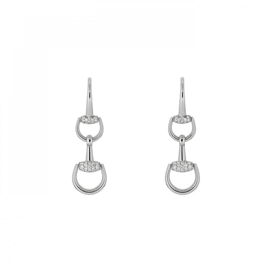 Horsebit Earrings Chandelier White Gold and Diamonds