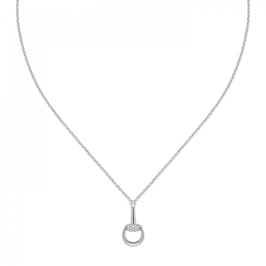 Horsebit Necklace 42cm White Gold and Diamonds