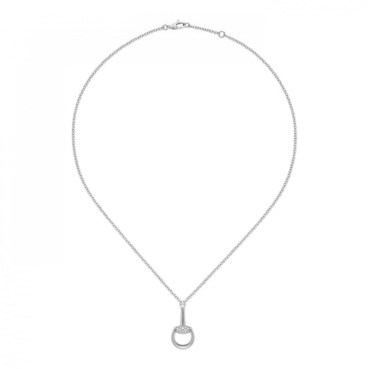 Horsebit Necklace 42cm White Gold and Diamonds