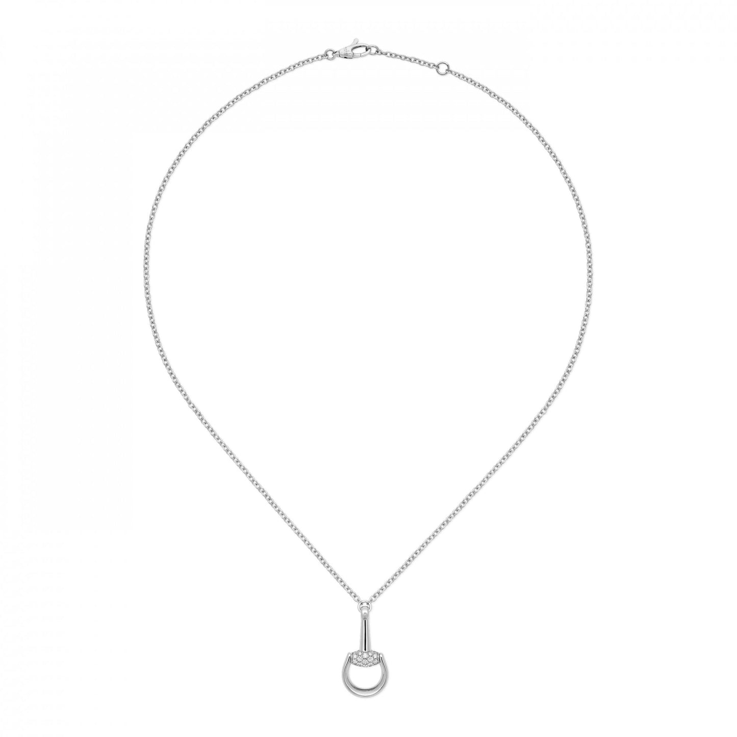 Horsebit Necklace 42cm White Gold and Diamonds