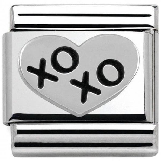 XOXO Heart Silver Charm