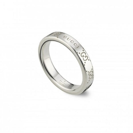 Silver Signature GUCCI Ring 4mm