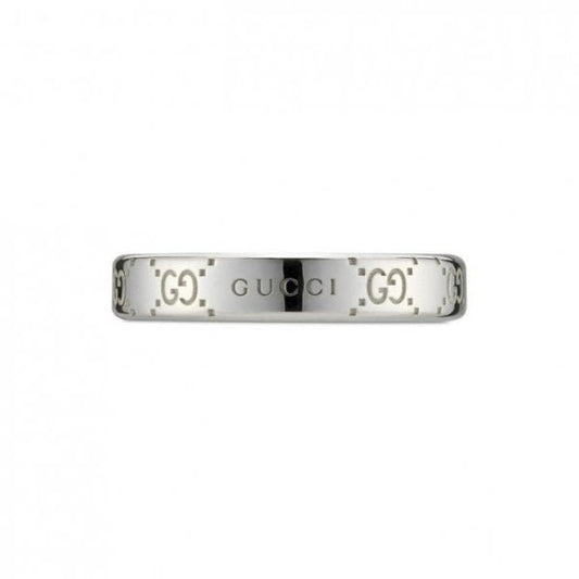 Silver Signature GUCCI Ring 4mm