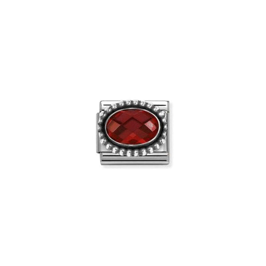 Classic Link, Red CZ, Vintage Effect
