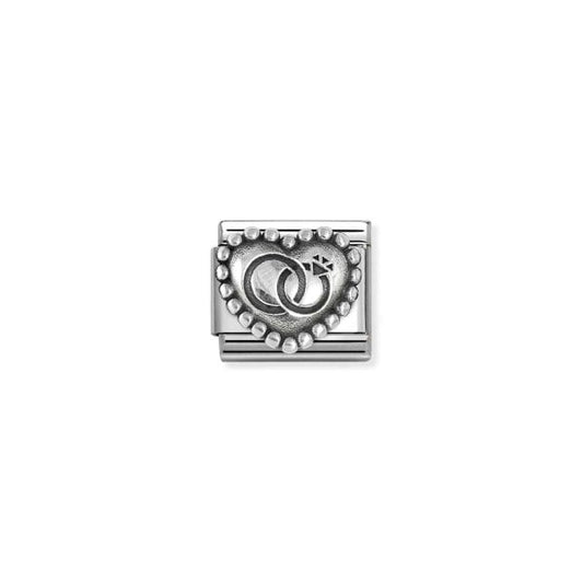 Wedding rings dotted heart