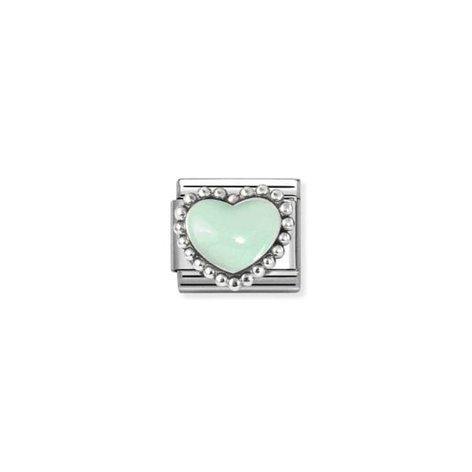 Pastel green raised heart