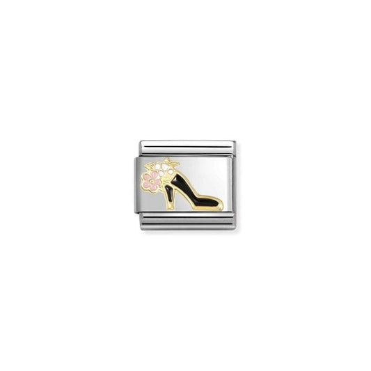 Shoe with flower BLACK