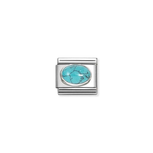 Nomination Classic Silver Oval Turquoise Charm