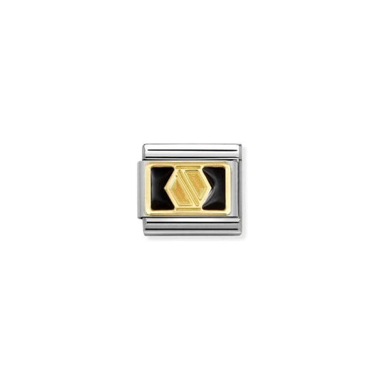 Gold Black Enamel Screw Charm